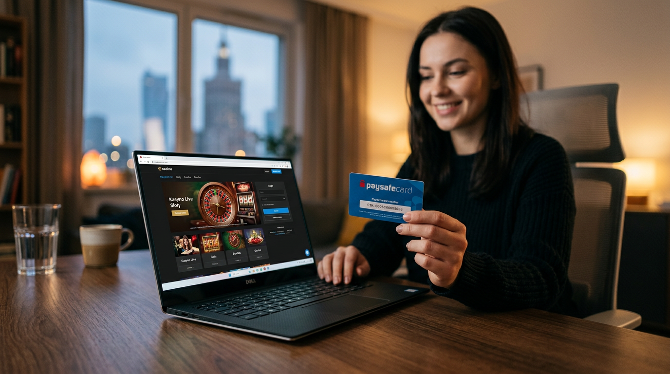 Osoba korzystająca z Paysafecard w kasynie online